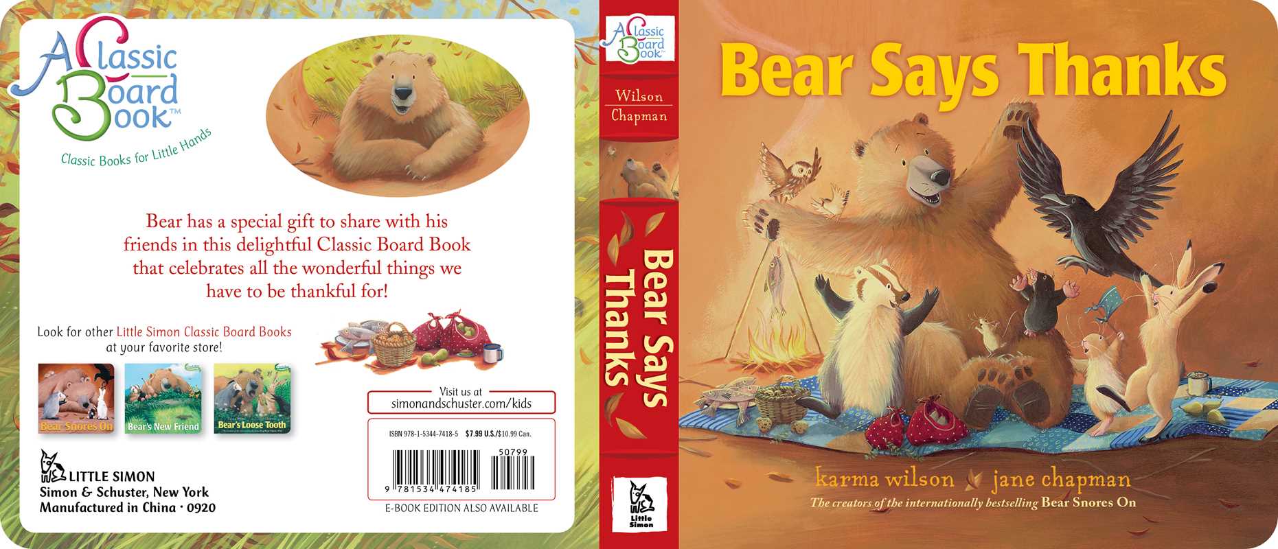 Simon & Schuster - Wholesale Baby & Toddler Book (0-2) - Bear Says Thanks by Karma Wilson1
