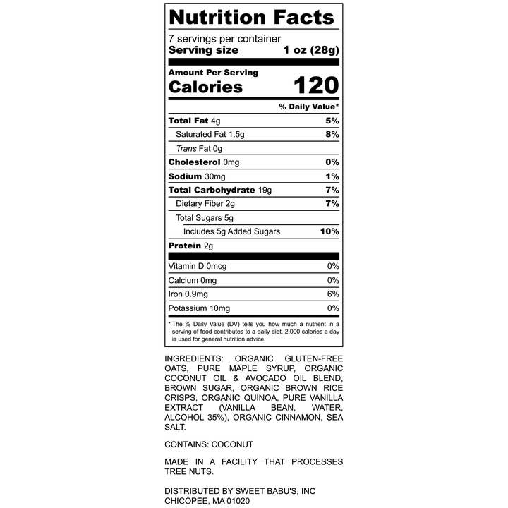 Sweet Babu’s - Wholesale Granola - Toasted Vanilla Granola1