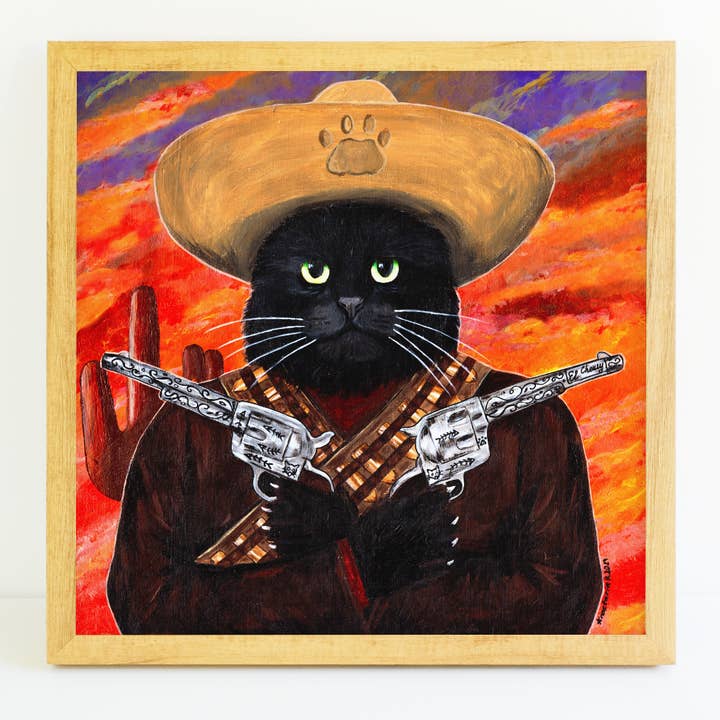 Bandito Kat Kunstprint voor wholesale door MeerCatArt
