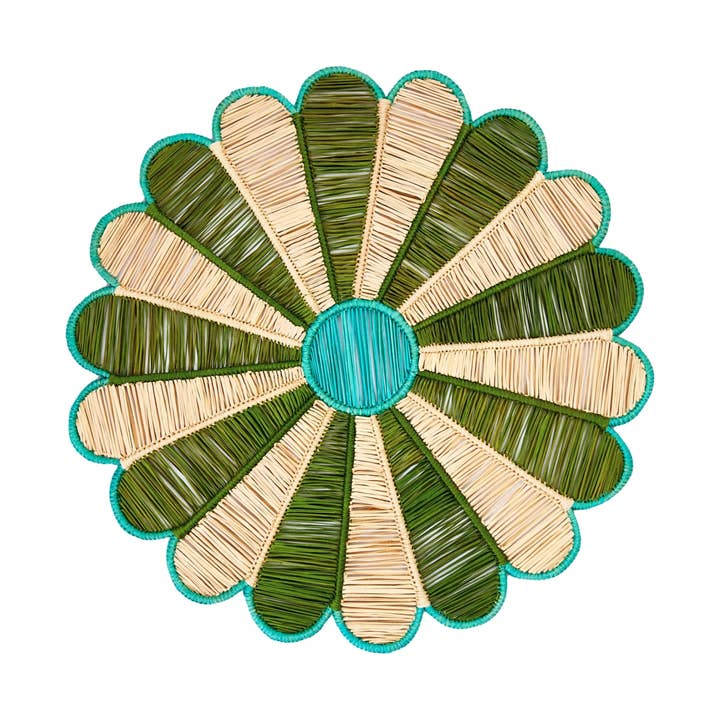 Olive Aquamarine Margarita Placemat Olive/Aquamarine for wholesale on Faire0