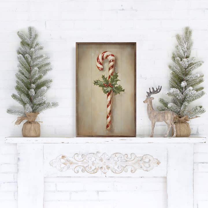Kendrick Home - Wholesale Christmas Wall Art - Candy Cane By Petals Prints Designs