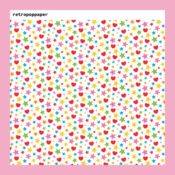 Sterren & Harten Scrapbookpapier voor wholesale door Retro Pop Paper