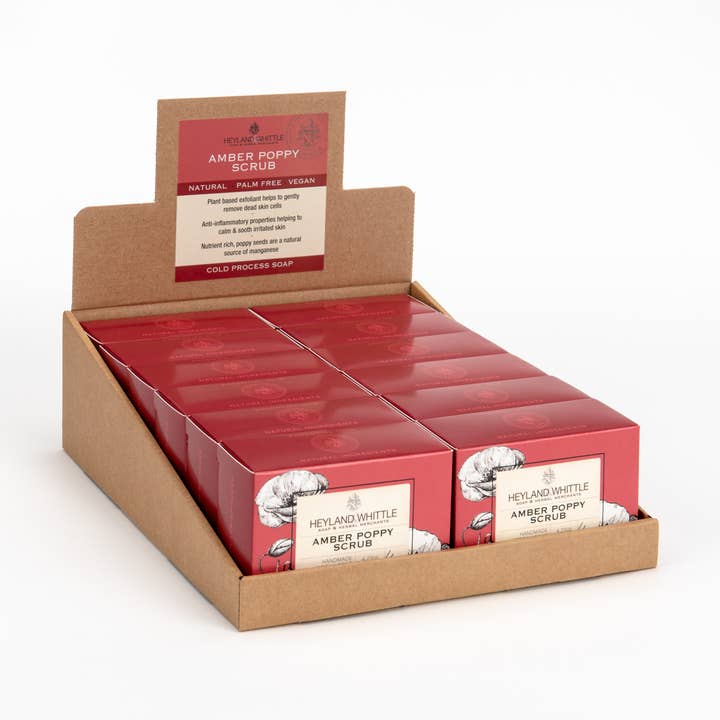 Amber Poppy Scrub 120g 12 Pack for wholesale by Heyland & Whittle