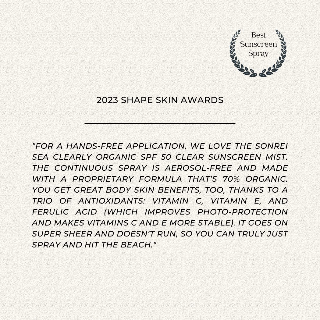 Sonrei - Wholesale Sunscreen - Sonrei Sea Clearly Organic Clear Sunscreen Mist SPF 503