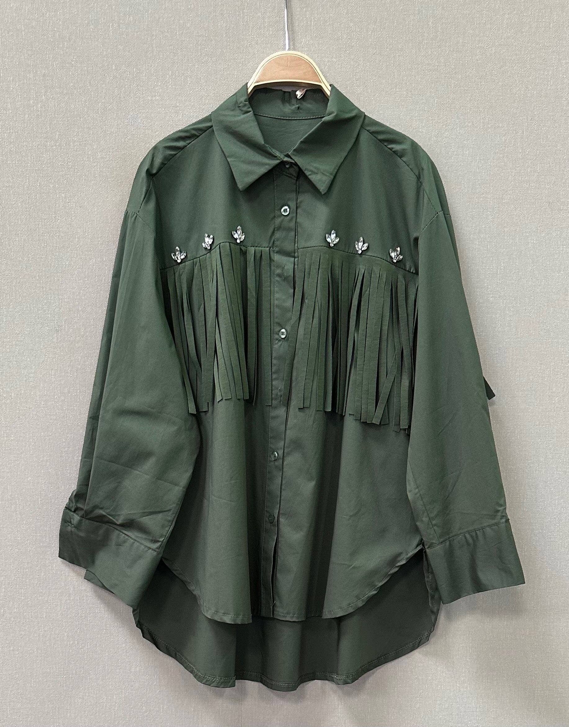 SWEET MAGIC MODA Y COMPLEMENTOS - Wholesale Button Down Shirt - Women's - COTTON FRINGE SHIRT3