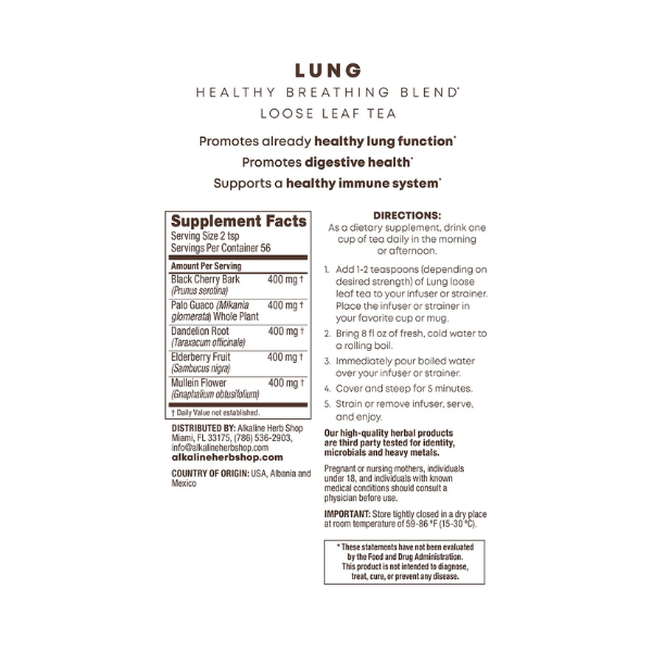 AlchePharma Naturals - Wholesale Health/Detox Tea - AHS Lung Tea – Respiratory & Immune Support, Herbal Blend1