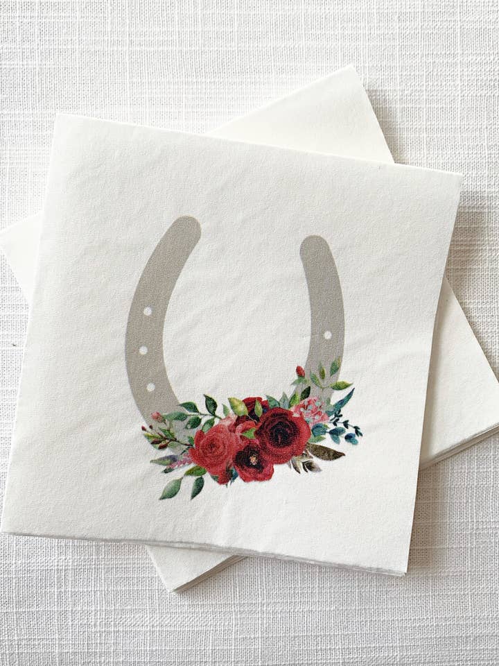 Kentucky Derby Red Roses Cocktail Napkins | Set of 16 for wholesale by EnFete, LLC
