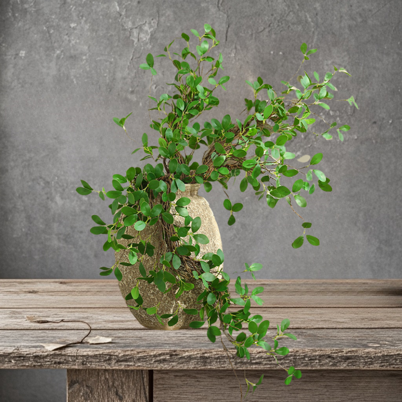 ACNITE(We cover U.S. import duties) – wholesale Artificial plant – Long banyan leaves false green plant Artificial branch1