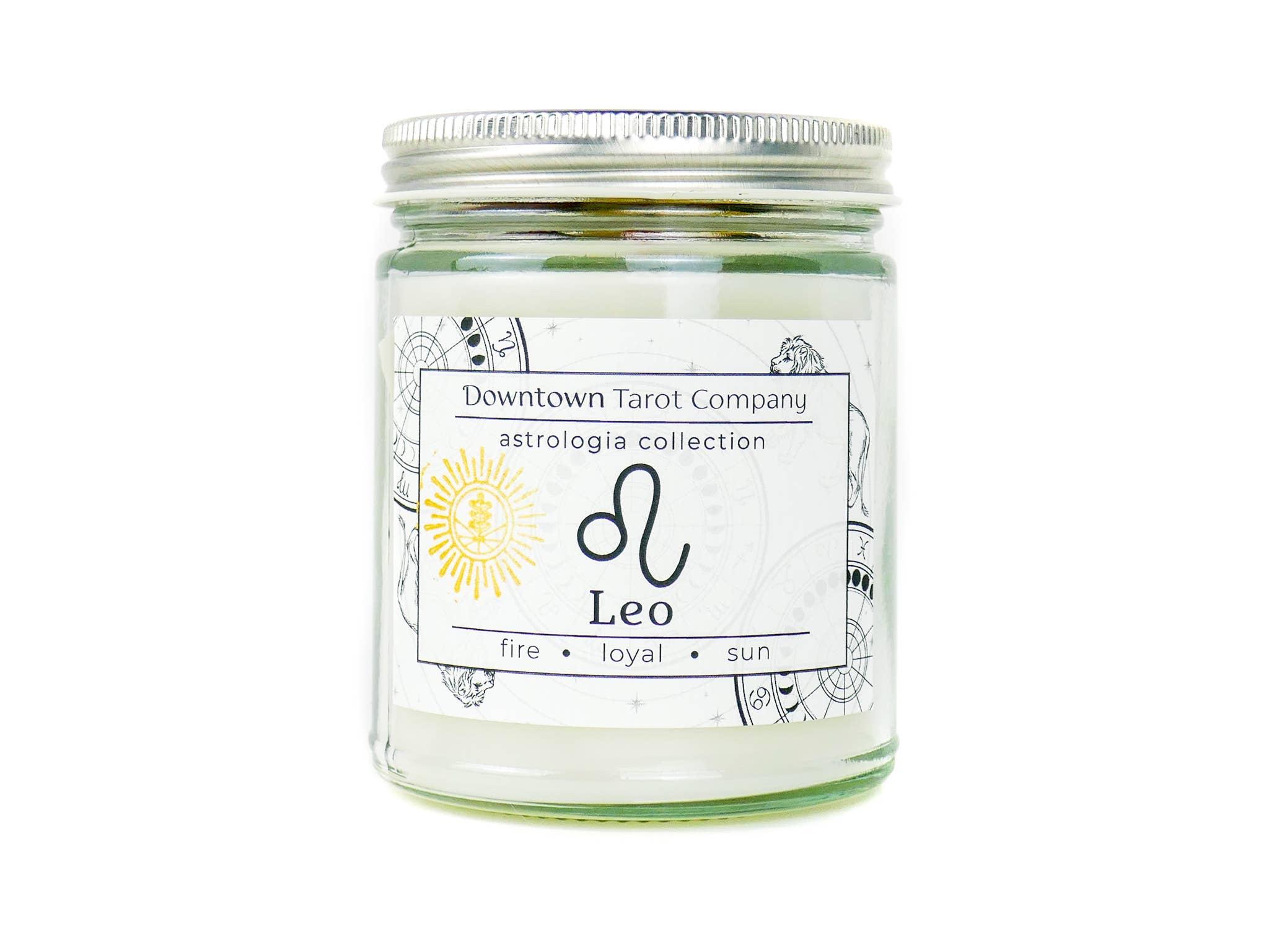 Downtown Tarot Company - Wholesale Jar/Filled Candle - Zodiac Candle - Leo2
