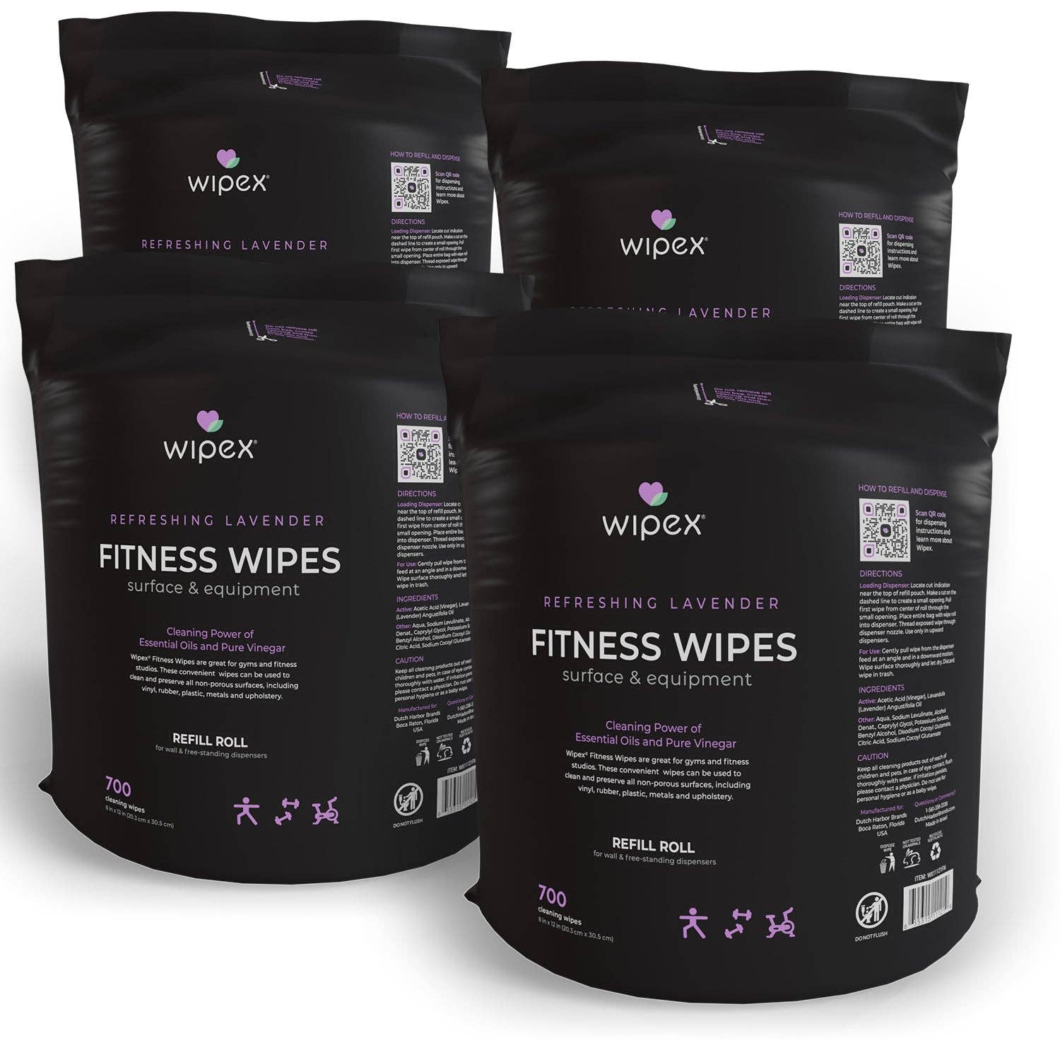 Wipex - Vente Lingettes de nettoyage multi-usage - Wipex lingettes naturelles pour équipements de fitness, rouleau de recharge 700 unités en vrac2