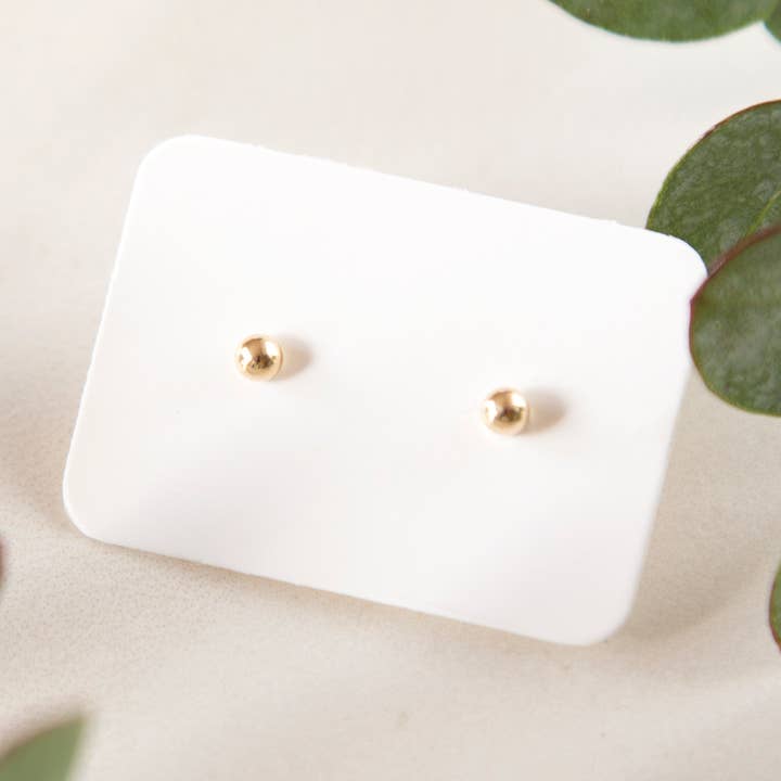 Boucle d'oreille en forme de boule légère en or massif 14 carats pour la vente par TASI Designs