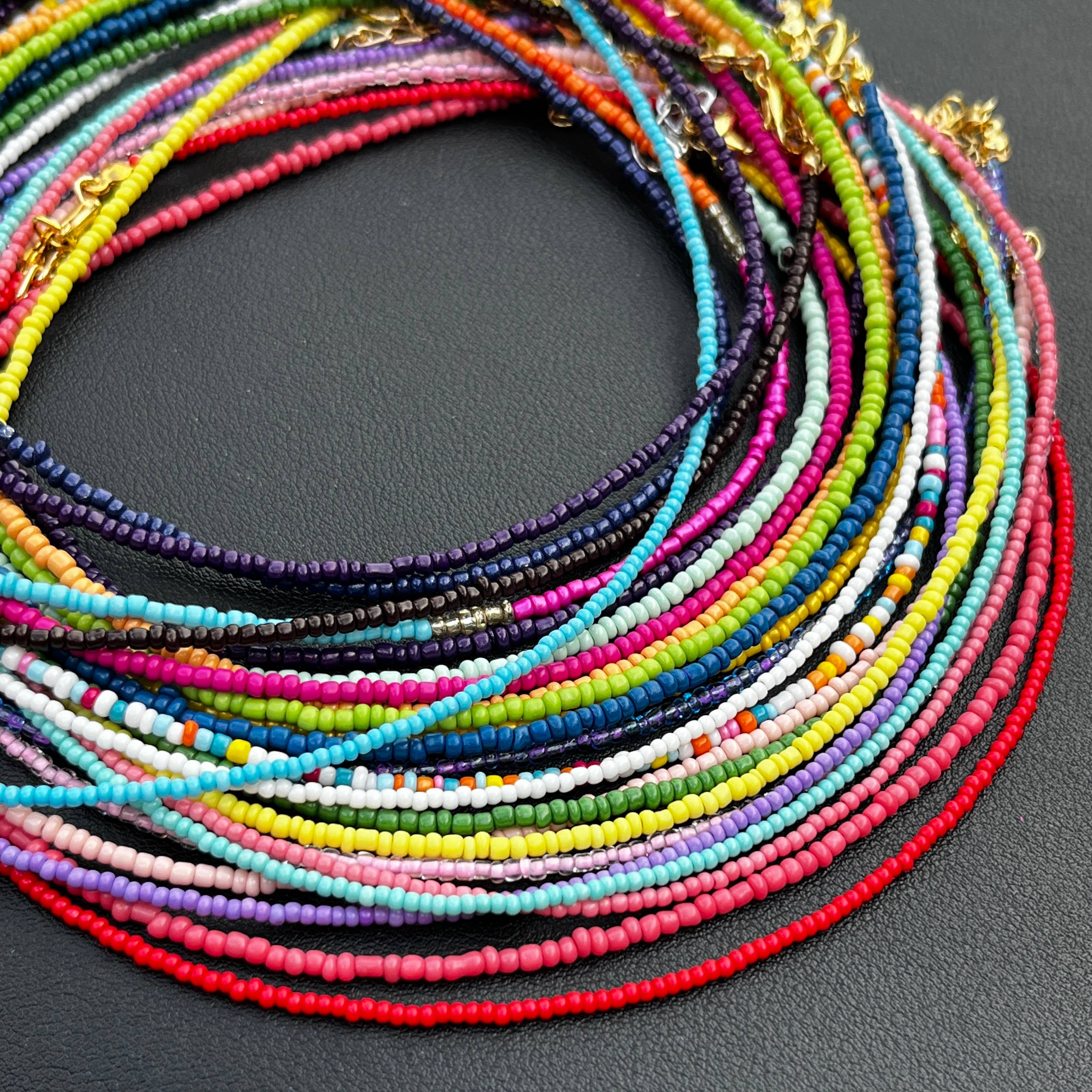 Loli - Wholesale Beaded/Pearl Necklace - Boho Beaded Necklace Set of 24 | Multicolor Layering Jewelry5