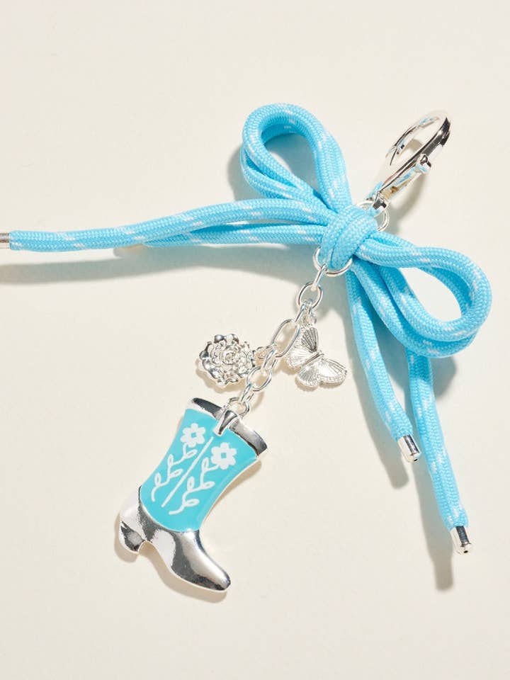 Western Rodeo Cowgirl Boot Keychain Bag Charm for wholesale by Designature New York