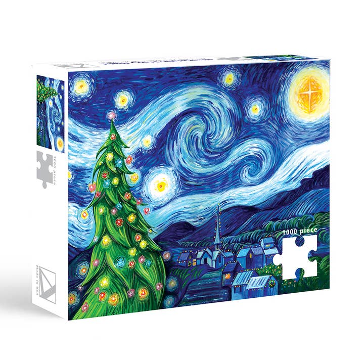 Silent Night, Starry Night Van Gogh 1000 Piece Puzzle for wholesale by Allport Editions