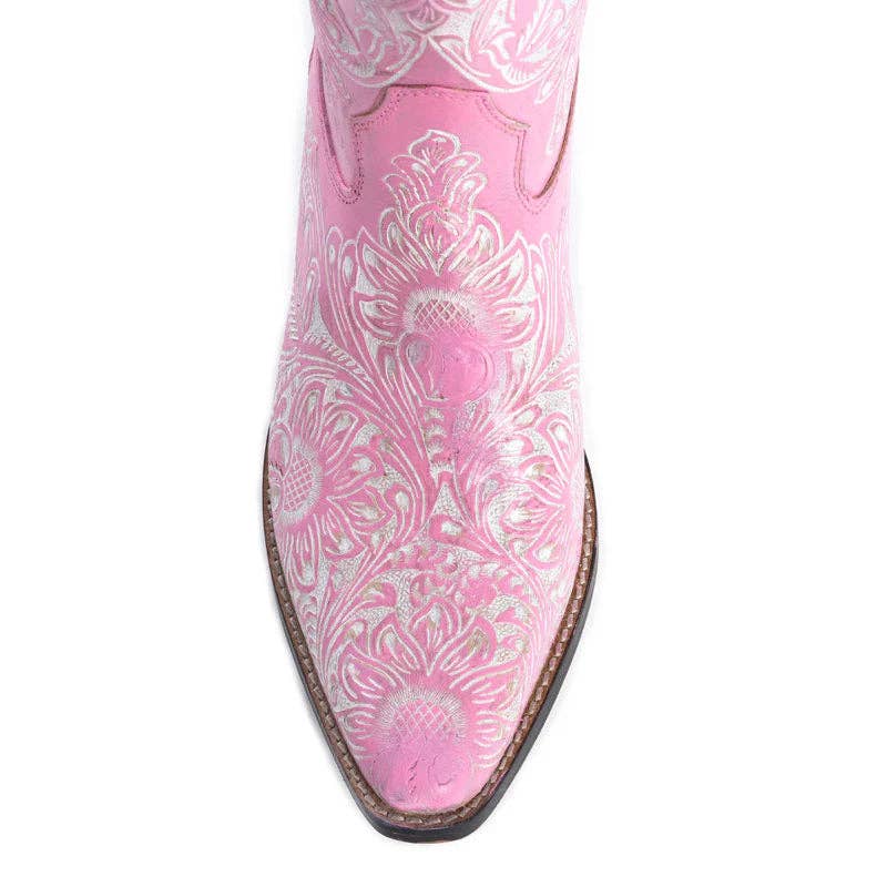 MYRA - EU - Wholesale Cowboy Boots - Women's - Myra Bag Valentina Trail Hand-tooled Boots in Pink4
