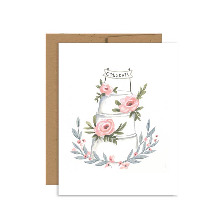 Jessica Frasz Studio - Wholesale Wedding Card - Wedding Cake Greeting Card