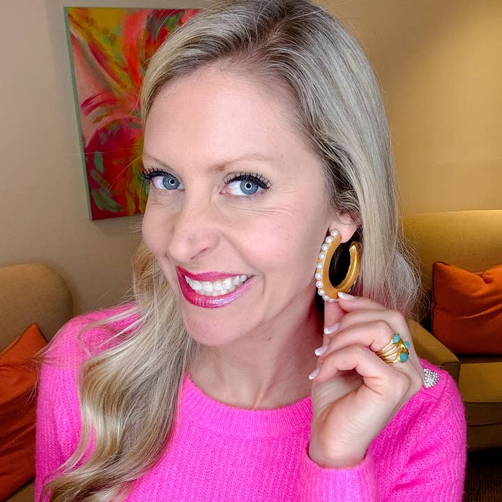 Hidden Truth Jewelry - Wholesale Hoop Earrings - Pearl Hoops1