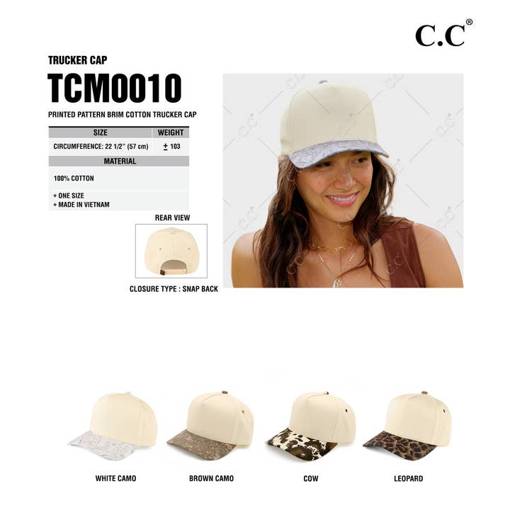 Hana - Wholesale Trucker Hat - Women's - C.C Two Tone Canvas Trucker Cap12