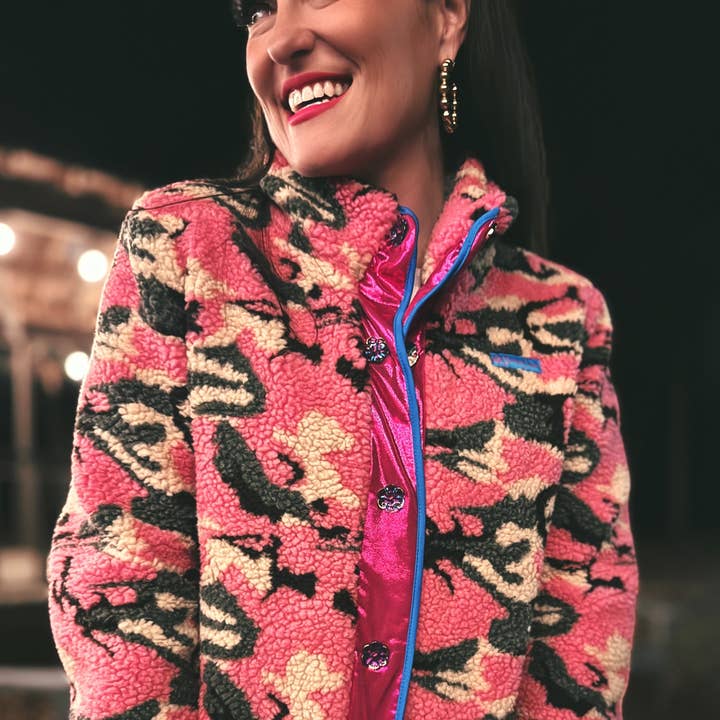 BC Pink Camo Pile Fleece Jacket for wholesale by Brianna Cannon