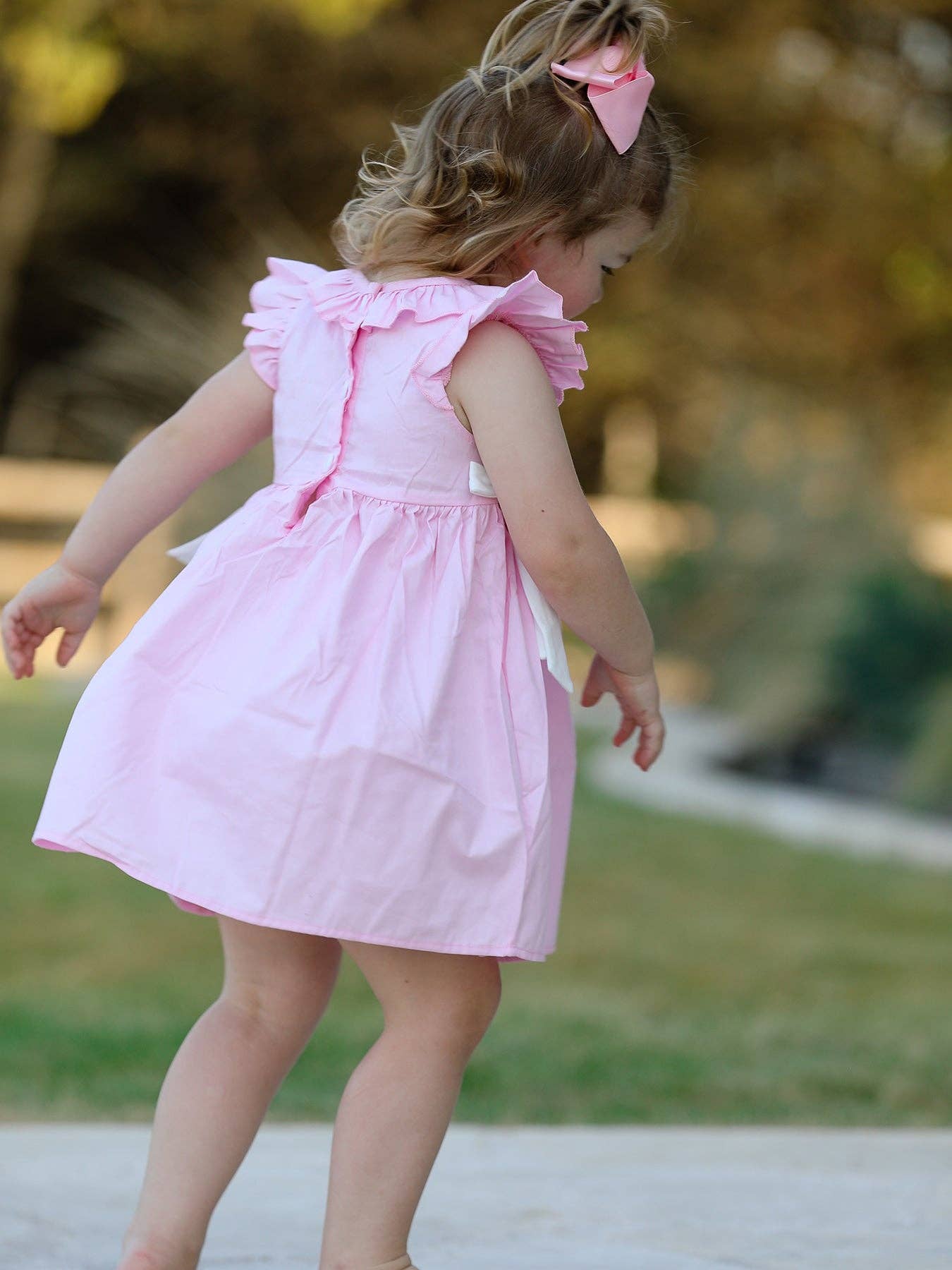 Rylee Faith Designs - Wholesale Dress - Kids - Pink  Smocked Church Christ Bishop Christening Dress3