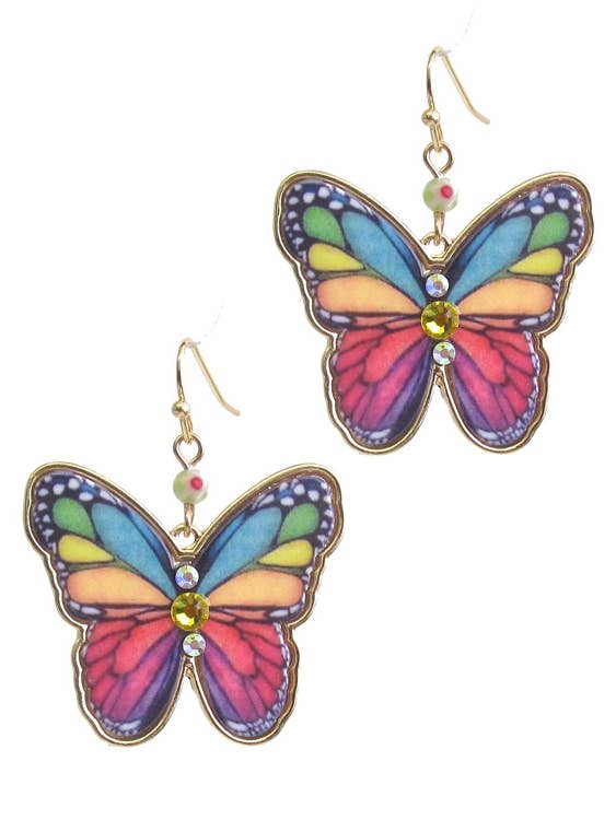 ( T182 ) BUTTERFLY METAL EARRING for wholesale by Jewelry Max