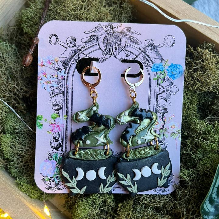Sugar Bird Jewels - Wholesale Dangle Earrings - Witches brew cauldron dangle drop earrings 0