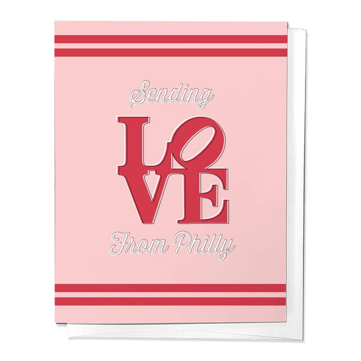 Sending Love From Philly Valentine's Day Sweet Greeting Card for wholesale by Parcel Island