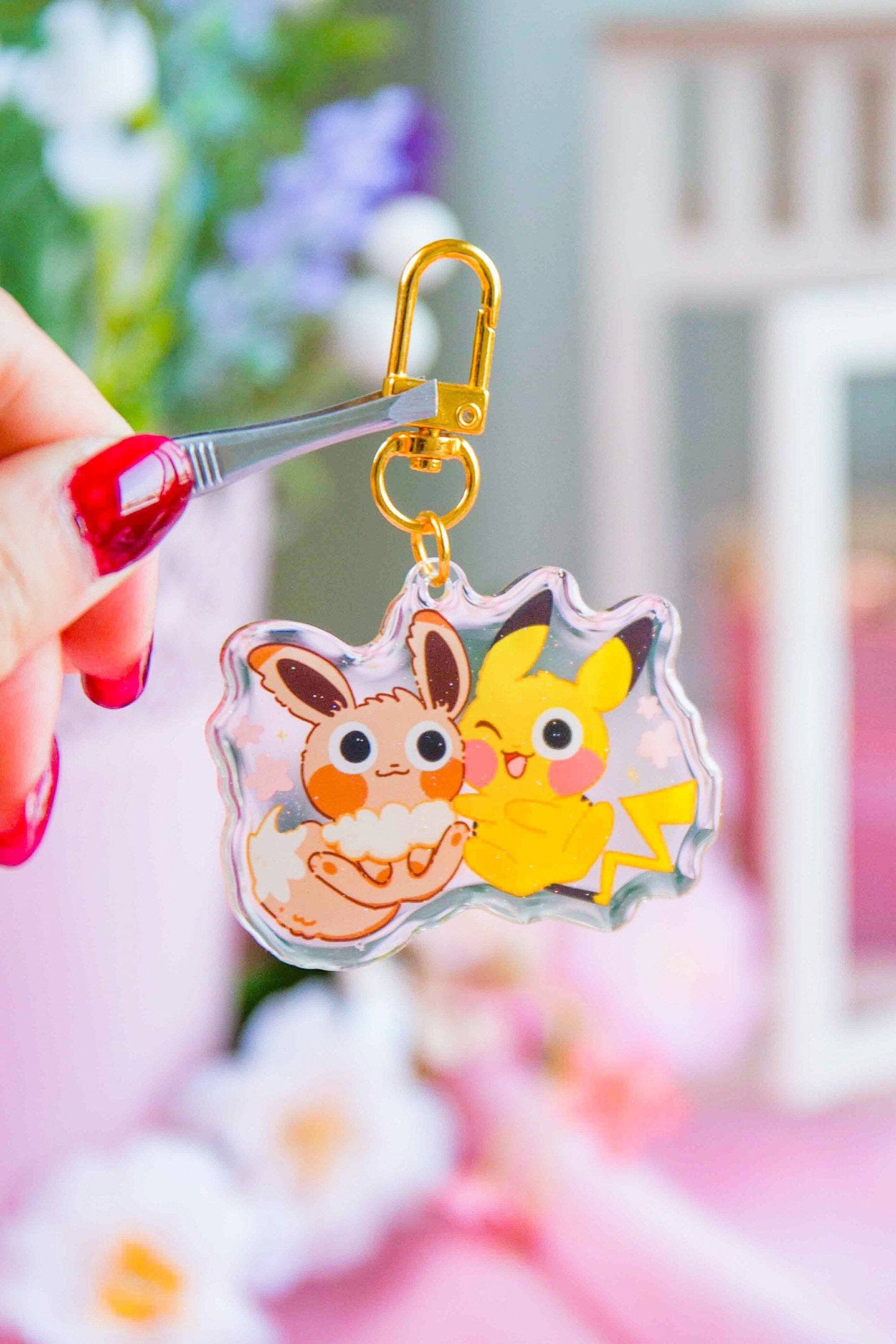 MikouArt – wholesale Keychain – Women's – Adorable PikaEevee Epoxy Acrylic Keychain/Charm |Pokemon Inspired3