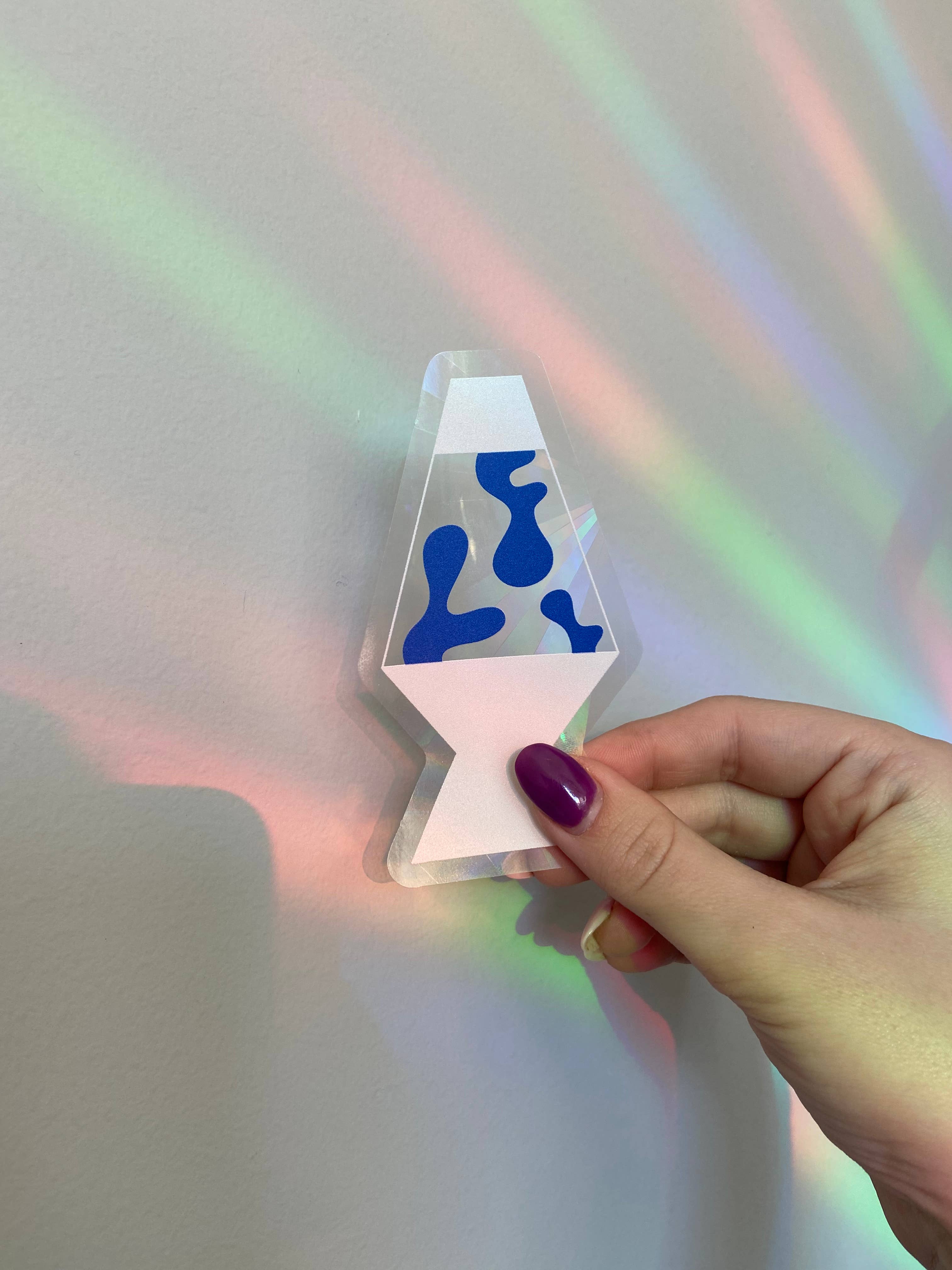 Alex Daley Designs - Vente Attrape-soleil - Autocollant de lampe à lave arc-en-ciel, accroche-soleil pour fenêtre2