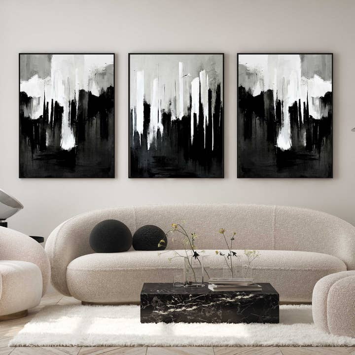 D'LUXE PRINTS - Wholesale Gallery Wall Set - Troy Abstract Set of 3 Prints2
