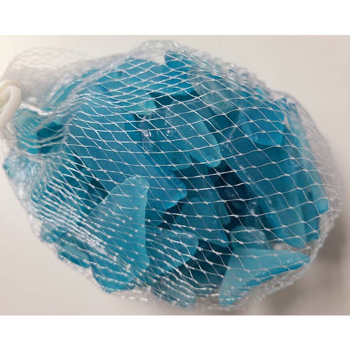 Darlene's Shells - Wholesale Decorative Tabletop Object - DARK AQUA SEA GLASS
