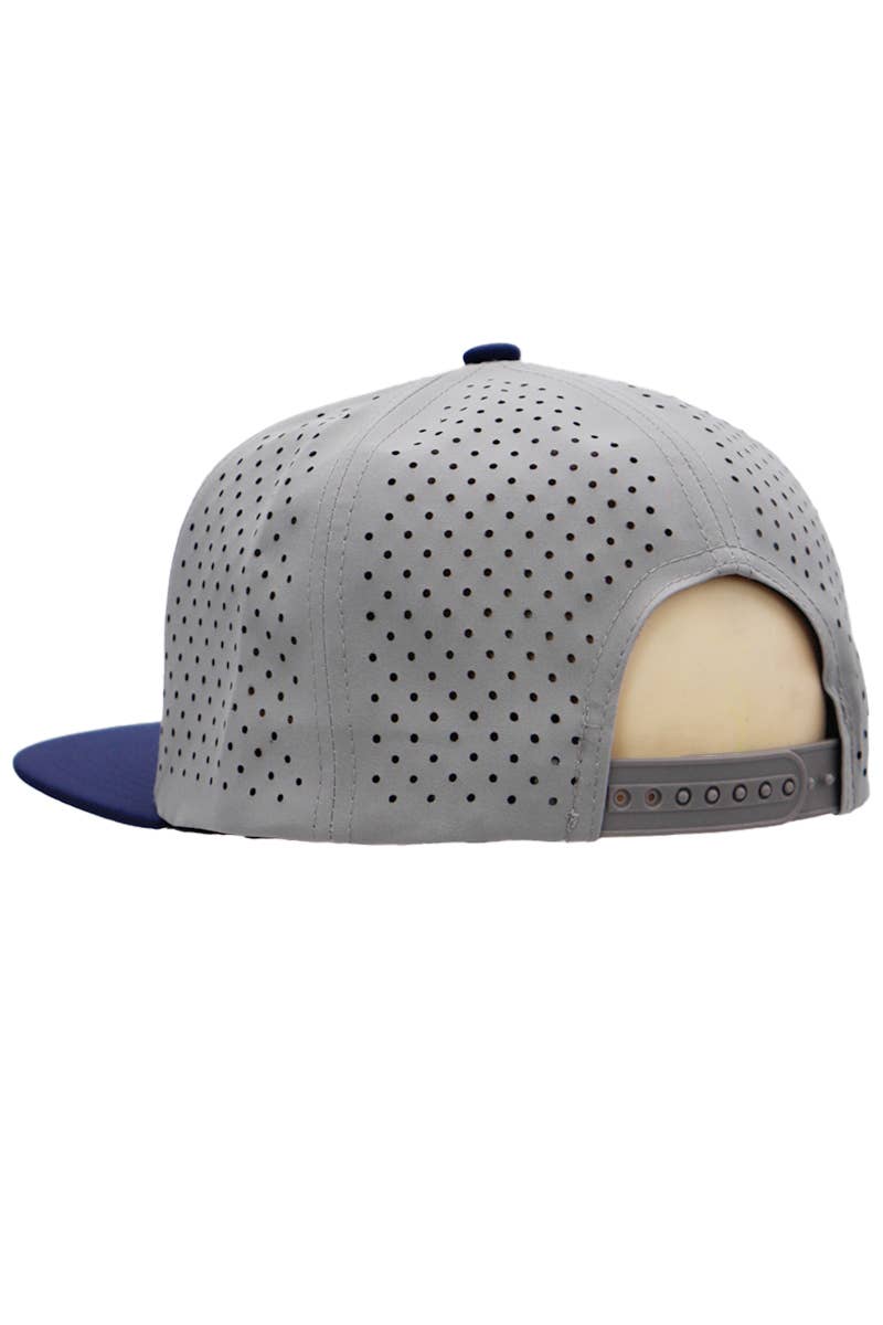 Cap Zone - Wholesale Flat Brim Cap - Men's - Two Tone Six Panel Flat Bill Perforated Snapback19