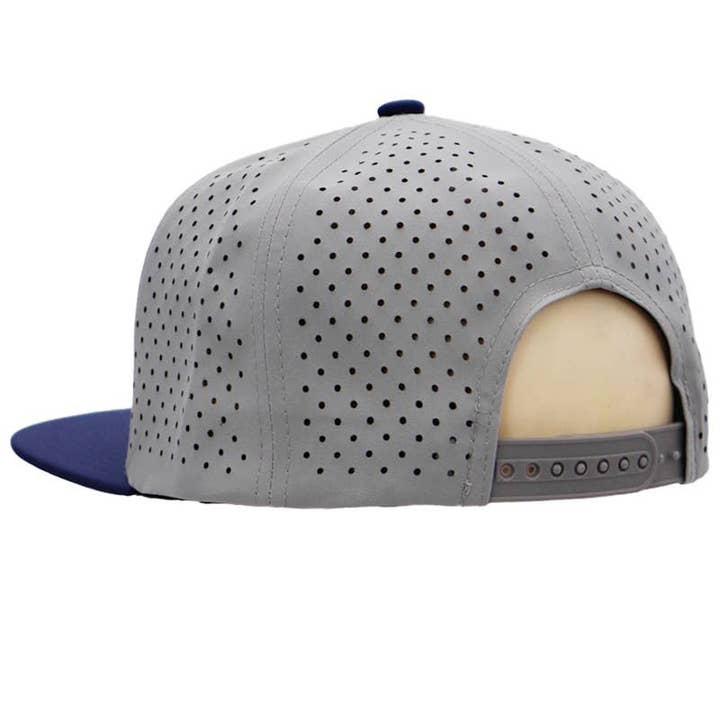 Cap Zone - Wholesale Flat Brim Cap - Men's - Two Tone Six Panel Flat Bill Perforated Snapback19