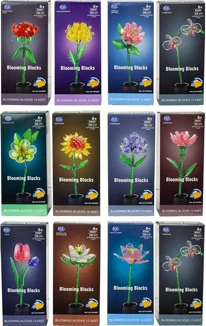 KIDDY-MOOV - Wholesale Building Set - Kids - 🌸 Blooming Blocks – Display of 12 assorted pieces1