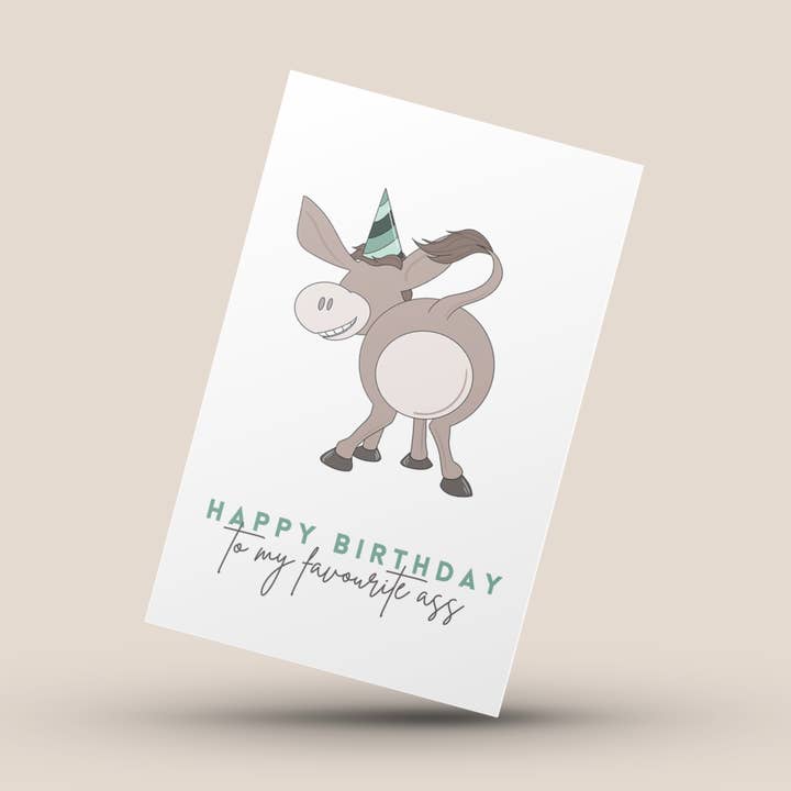 JOYEUX ANNIVERSAIRE, ÂNE pour la vente par Hazelwood Design