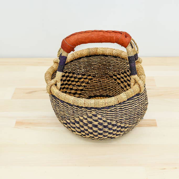 Gitzell FairTrade - Wholesale Basket - Market Basket Bolga Basket/, blue and natural1