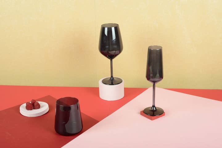AULICA - Wholesale Wine Glass - Black Wine Glasses - Set of 6