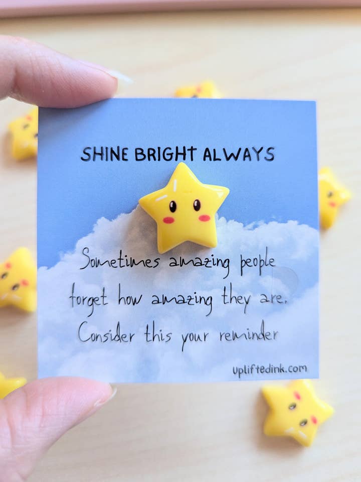 Mini Carte d'Encouragement avec Souvenir Étoile | Brillez de Mille Feux pour la vente par Uplifted Ink