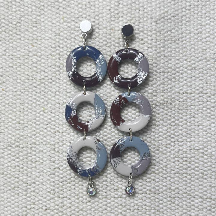 The Marble Mix | Bohemian Multi-Color Polymer Clay Earrings for wholesale by Jenny Wren Jewelry