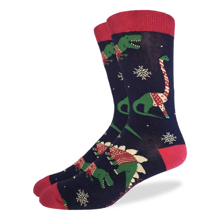 Men's Christmas Sweater Dinosaurs Socks for wholesale by Good Luck Sock