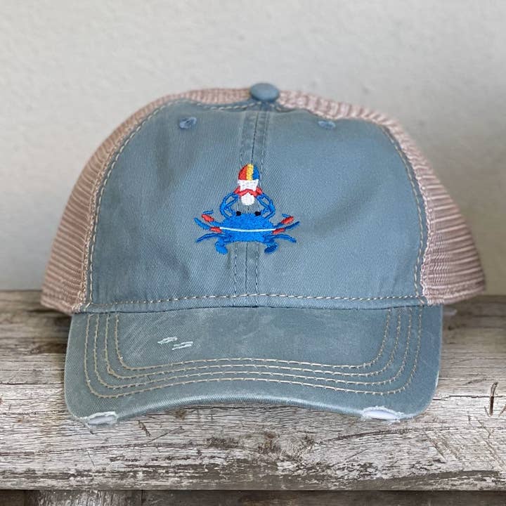 Gorra de béisbol - Cangrejo con bola de nieve para venta al por mayor de WHEREable Art, LLC