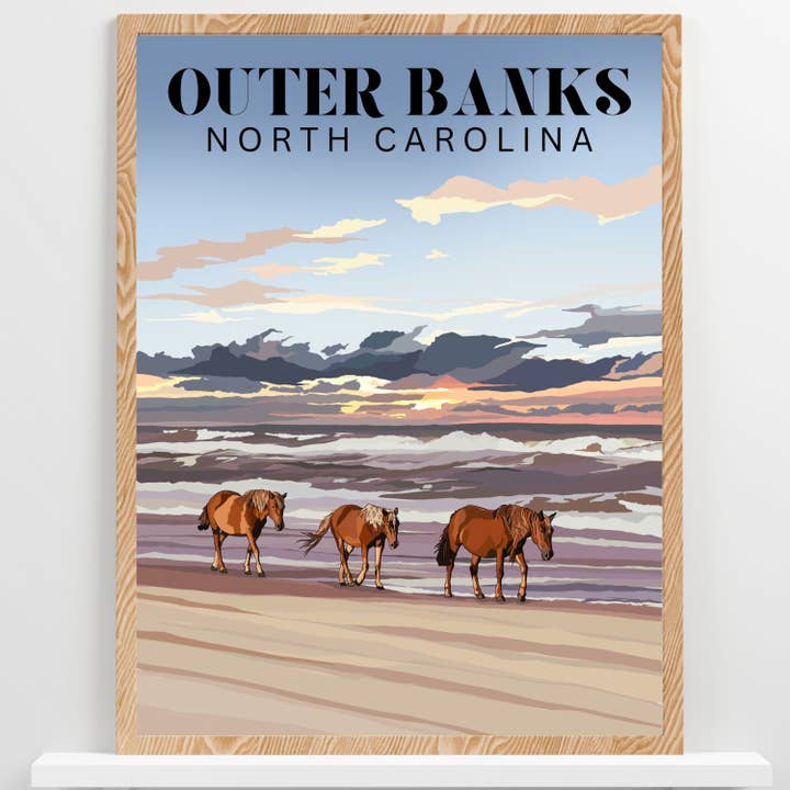 Arte en póster de Outer Banks, Carolina del Norte | Arte oceánico para venta al por mayor de Wild Life Design Co.