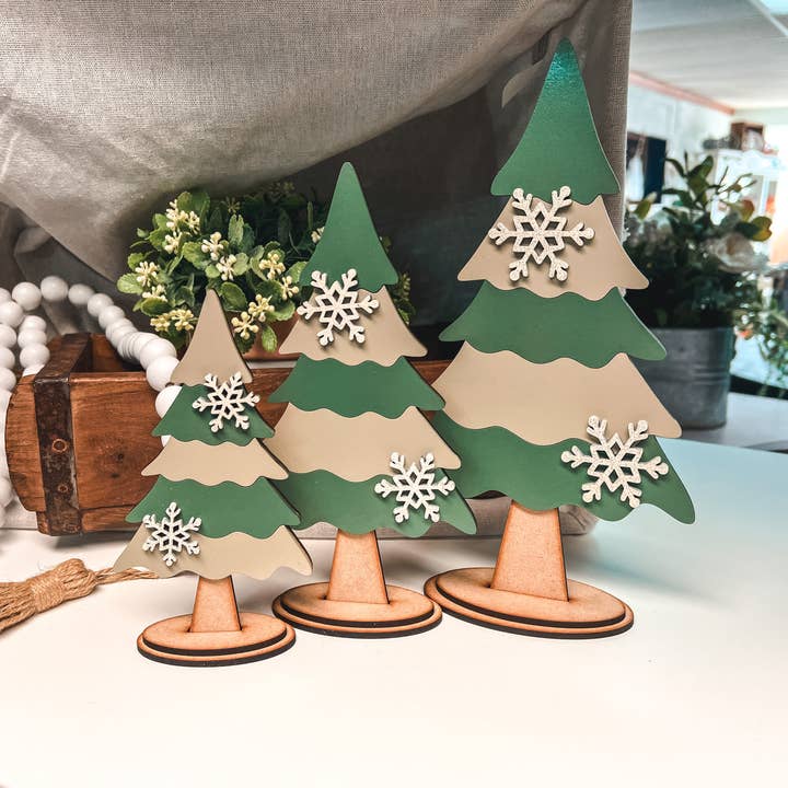 Set di 3 alberi di Natale, kit fai da te, cartelli, vacanze per la vendita all'ingrosso da parte di Rustic Home Co LLC