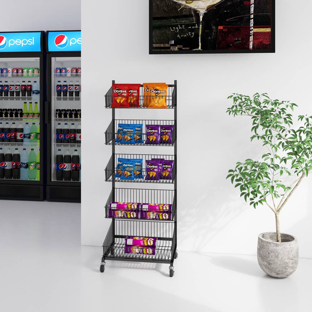 Specialty Store Services - Wholesale Free Standing Shelf - Black Mobile Merchandiser1