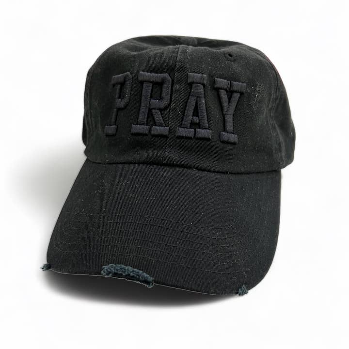 Never Lose Hope Designs - Wholesale Baseball Cap - Unisex - Pray Black Baseball Hat - (Pack of 4)1