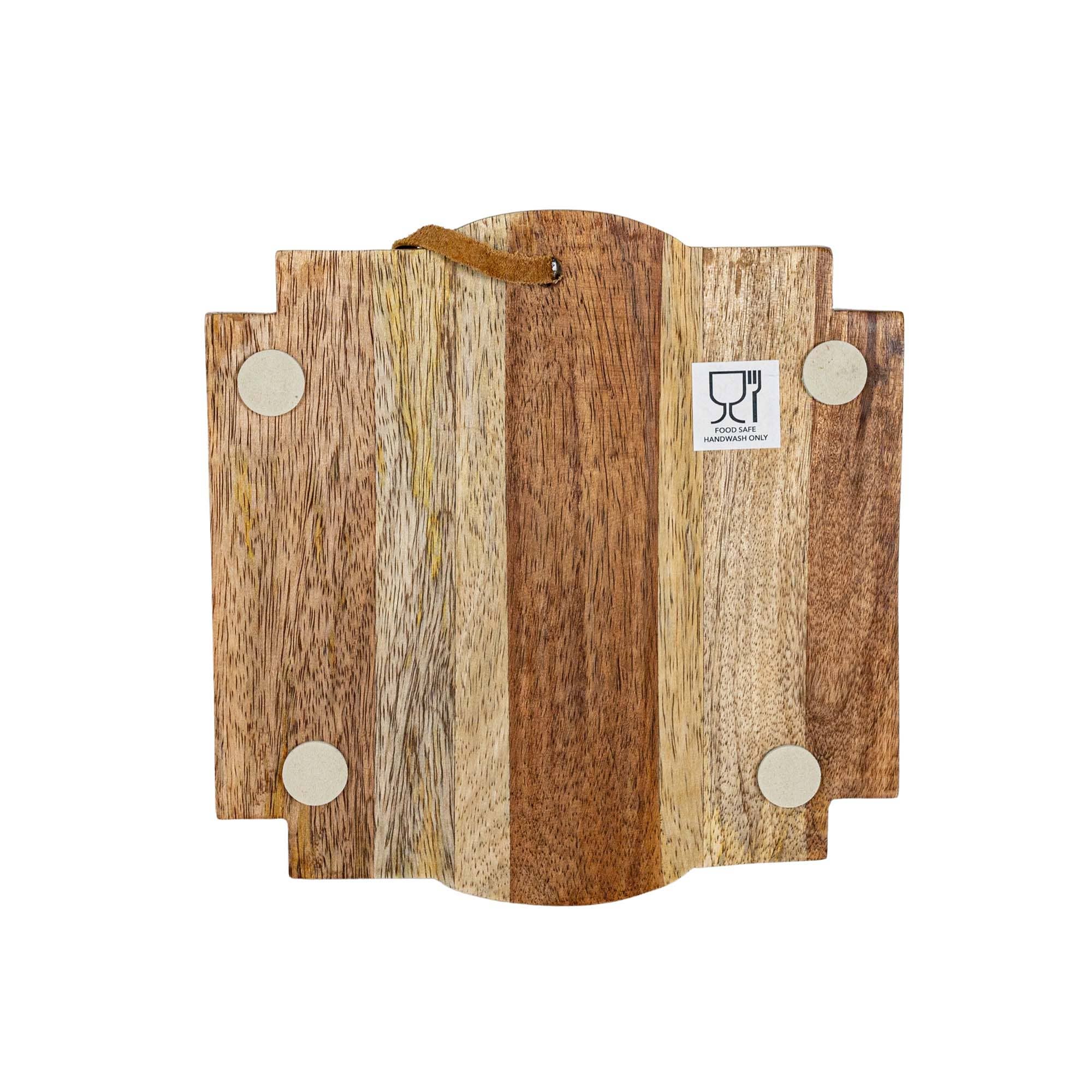 Foreside Home & Garden - Wholesale Cutting Board - Florence Pieced Square Cutting Board Natural Mango Wood2