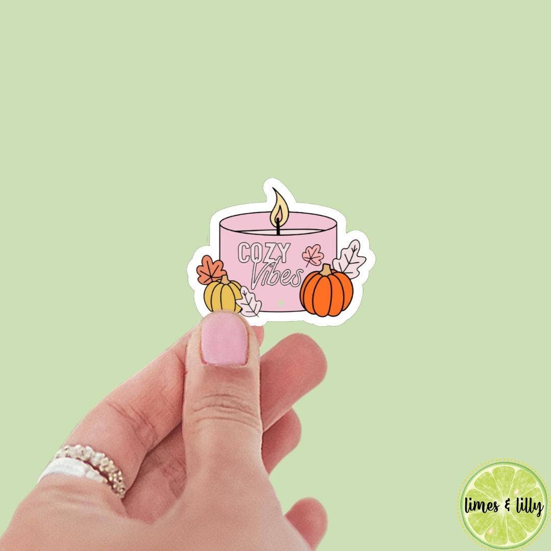 Limes & Lilly - Wholesale Sticker - Cozy Vibes Candle Fall Vinyl Sticker