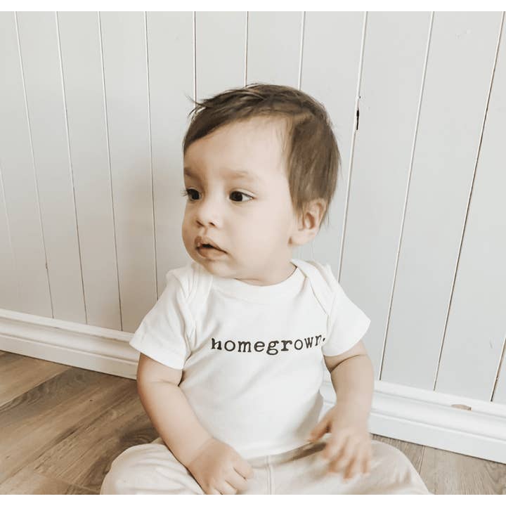 Default baby graphic organic bodysuit | homegrown for wholesale on Faire
