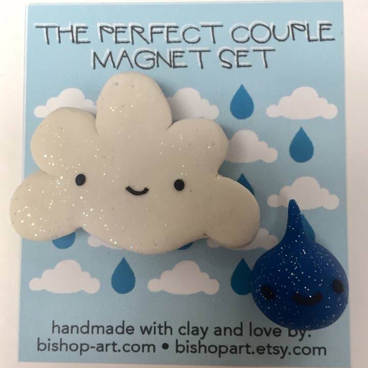 Cloud and Raindrop Perfect Couple magnet for wholesale by bishopart