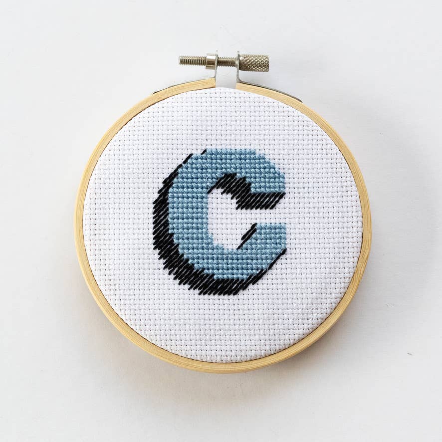 Multi Colored Drop Shadow Monogram Alphabet Cross Stitch Kit for wholesale on Faire9